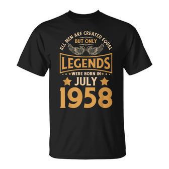 Las Leyendas De Cumpleaños Nacieron En Julio De 1958 Camiseta unisex - Regaloses