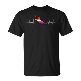 Latido Lesbiano Amor Gato Y Mariposa Orgullo Camiseta unisex - Regaloses
