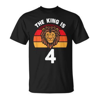 Le Roi Est 4 Animaux Thème Du Lion 4Ème Anniversaire T-Shirt - Cadeauxyz