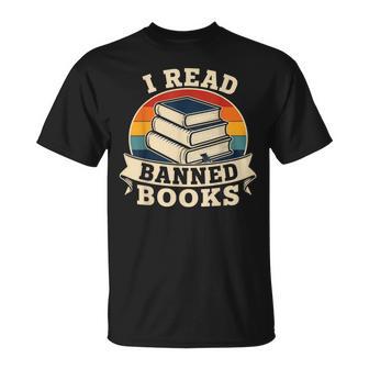 Leí Libros Prohibidos Lector Bibliotecario Amante De Libros Retro Camiseta unisex - Regaloses