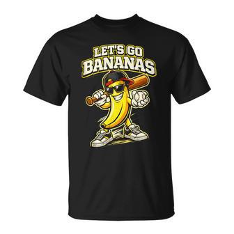 Let’S Go Bananas Baseball Banana Graphic Retro Vintage T-Shirt | Seseable UK