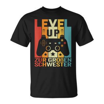 Level Up Zur Großenchwester Zur Geburt Lustiges Gamer T-Shirt - Geschenkecke