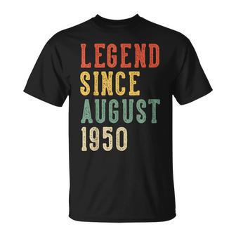 Leyenda Desde Agosto 76 Cumpleaños 1950 Hombres Es 76 Años Camiseta unisex - Regaloses