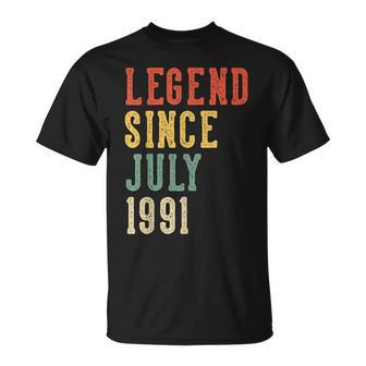 Leyenda Desde Julio 35 Cumpleaños 1991 Hombres Es 35 Años Camiseta unisex - Regaloses