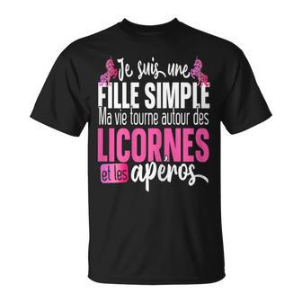 Licorne Alcool Apéro Bière Magie Girly Rose Cadeau Humour T-Shirt - Cadeauxyz