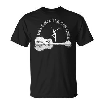 Life Is Short Music Lover But Sweet For Certain Retro Guitar T-Shirt - Thegiftio UK