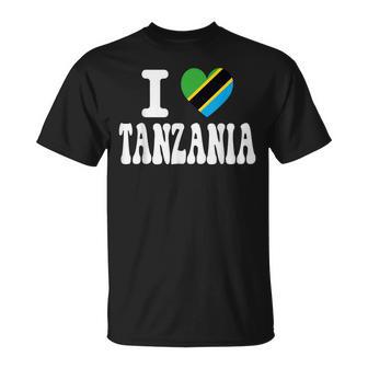 I Love Tanzania Bandera De Corazón Recuerdo Retro Deiaje Camiseta unisex - Regaloses