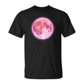 Luna Rosa Con Estrellas Diseño De Luna Llena De Fresa Con Estrellas Camiseta unisex - Regaloses