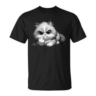 Lustige Katze Mittelfingerarkastisch Frechtatement T-Shirt - Geschenkecke