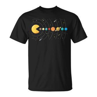Lustigesonnensystem Planetenonne Astronomie Retro Gamer T-Shirt - Geschenkecke
