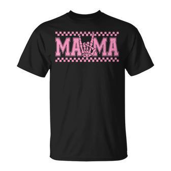 Mama Of The Bad Two The Bone Birthday 2 Years Old Checkered T-Shirt | Seseable UK