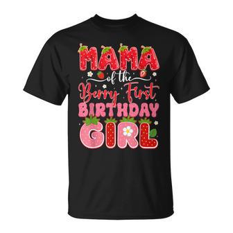 Mama Of The Berry First Birthday One Strawberry Matching T-Shirt | Seseable UK