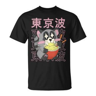 Mapache Comiendo Ramen Fideos Japonés Kawaii Estética Anime Camiseta unisex - Regaloses