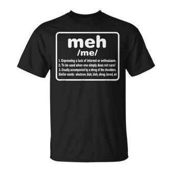 Meh Definizione Divertente N Lingo Maglietta - Novitaregali