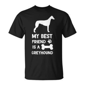 Mi Mejor Amigo Es Un Galgo Galgo Mamá Papá In Mangas Camiseta unisex - Regaloses