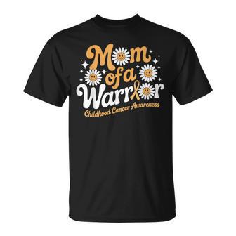 Mom Of A Warrior Childhood Cancer Awareness Support T-Shirt | Seseable UK