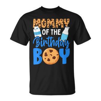 Mommy Of The Birthday Boy Milk And Cookies 1St Birthday T-Shirt | Seseable UK