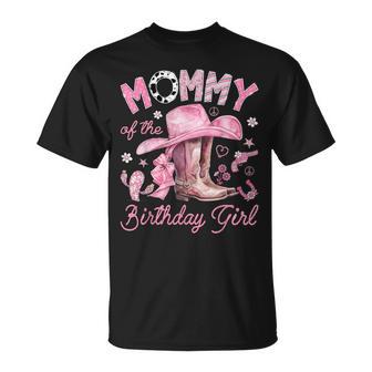 Mommy Of The Birthday Girl Pink Cowgirl Western Rodeo T-Shirt | Seseable UK