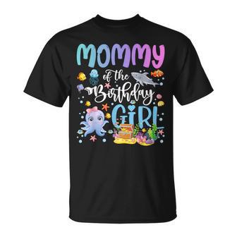 Mommy Of The Birthday Girl Sea Fish Ocean Aquarium T-Shirt | Seseable UK