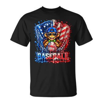 Monkey Animals Baseball Ice Cream Drip Cool T-Shirt | Seseable UK