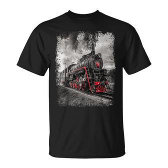 Motor De Locomotora Deapor De Tren Antiguo Amantes Del Camiseta unisex - Regaloses