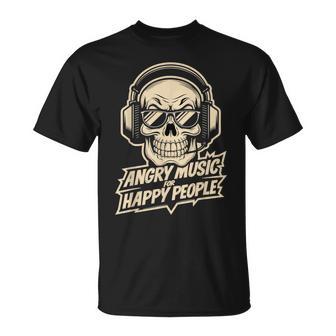 Música Enojada Para Gente Feliz Metalera Camiseta unisex - Regaloses