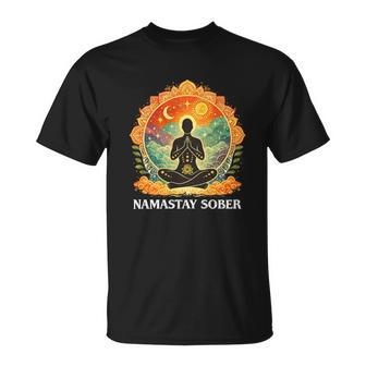 Namastay Sober Sobriety Anniversary Aa Na Sobriety T Shirt 002 Name T-Shirt | Seseable UK