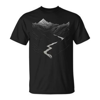 Naturaleza Dibujo Montañas Arte Diseño Gráfico Camiseta unisex - Regaloses