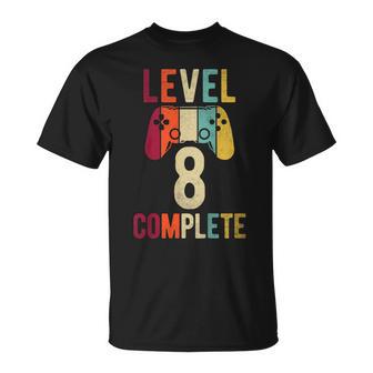 Niños Cumpleaños Niño 8 Años Camisa Gamer Nivel 8 Completo Camiseta unisex - Regaloses