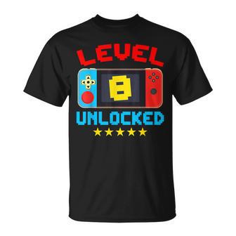 Nivel 8 Desbloqueado Gamer Regalo De 8º Cumpleañosideojuego Niños Camiseta unisex - Regaloses