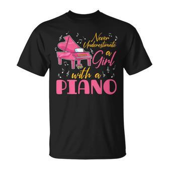 No Bisognia Nuncaubestimes A Una Chica Con Un Piano Camiseta unisex - Regaloses