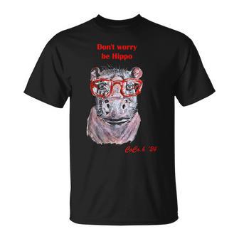 No Te Preocupesé Hipopótamo Cuello Camiseta unisex - Regaloses