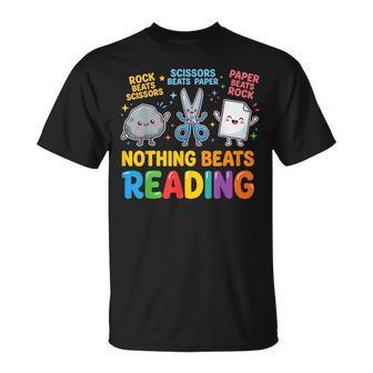 Nothing Beats Reading Rock Paper Scissors Reading Month T-Shirt | Seseable UK