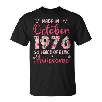 Octobre 1976 Cool Cadeau Anniversaire 50 Ans Pour S T-Shirt - Cadeauxyz