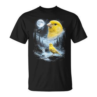 Oiseau Canari Jaune Hurlant À La Lune Rétro Des Années 90 T-Shirt - Cadeauxyz
