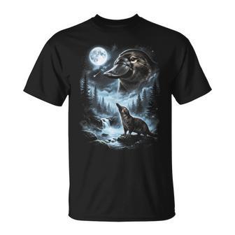 Ornithorynque Hurlant À La Lune Rétro Des Années 90 T-Shirt - Cadeauxyz