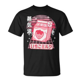 Otaku Leche De Fresa Kawaii Japonesa Pastel Rosa Gótico Retro Camiseta unisex - Regaloses