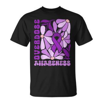 Overdose Awareness Month Ribbon Purple Floral Women T-Shirt | Seseable UK