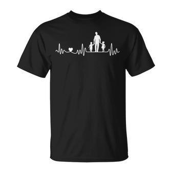 Padre Hijo Hija Latido Frecuencia Cardíaca Para Papá Para El Día Del Padre Camiseta unisex - Regaloses
