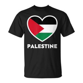 Palestine Flag Palästina Flagge Herz T-Shirt - Geschenkecke