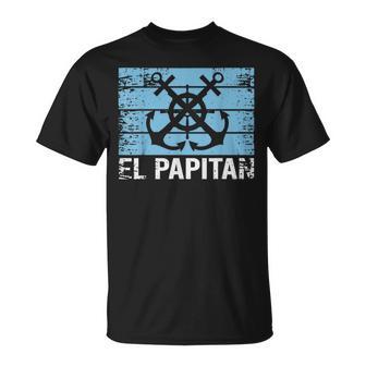 Papitan Día Del Padre Ancla Náutica Papá Capitán Camiseta unisex - Regaloses