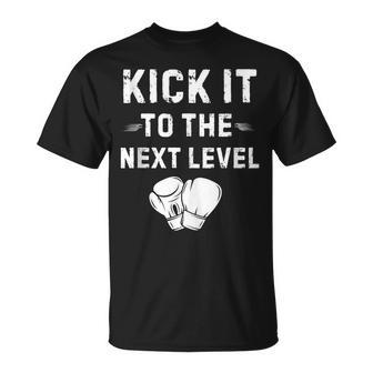 Patea Aliguiente Nivel Kick Boxing Artes Marciales Pasión In Mangas Camiseta unisex - Regaloses