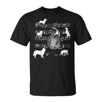 Perro De Jugador De Cuerno Francés Para Perros De Jugador De Cuerno Y Cuerno Francés Camiseta unisex - Regaloses
