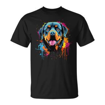 Perro Rottweiler Colorido Camiseta unisex - Regaloses