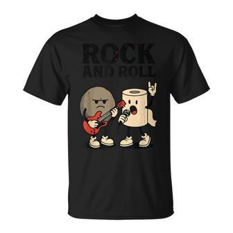 Piedra De Rock And Roll Y Papel Higiénico Músico Divertido Camiseta unisex - Regaloses