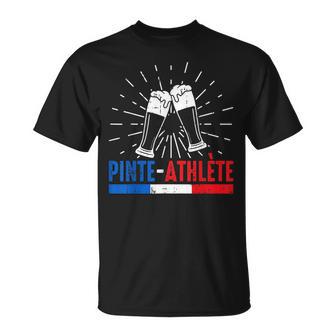 Pinte Athlète France Bière Humour Apéro Fête Amis Cadeau T-Shirt - Cadeauxyz