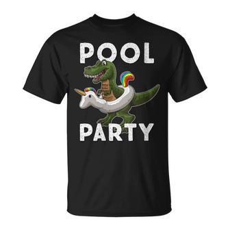 Pool Party Dinosaure Avec Licorne Flottante T-Shirt - Cadeauxyz