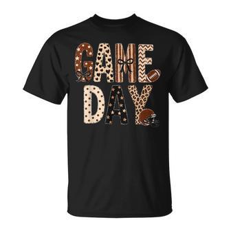 Preppy Game Day Football Mom Mama Touch Down Season Girly T-Shirt | Seseable UK