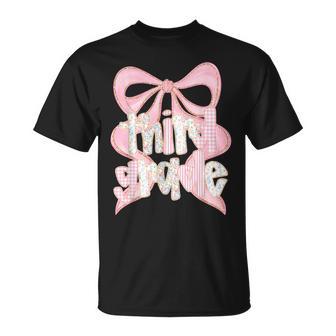 Preppy Third Grade Teacher 3Rd Grade Floral Coquette Bow T-Shirt | Seseable UK