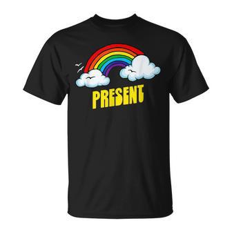 Present Cute arcastic Retrointage Rainbow Tシャツ - Kawaiitshirt